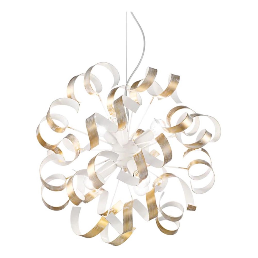 Ideal Lux - Підвісна люстра VORTEX 6xE14/40W/230V діаметр 53 см золотий/патина
