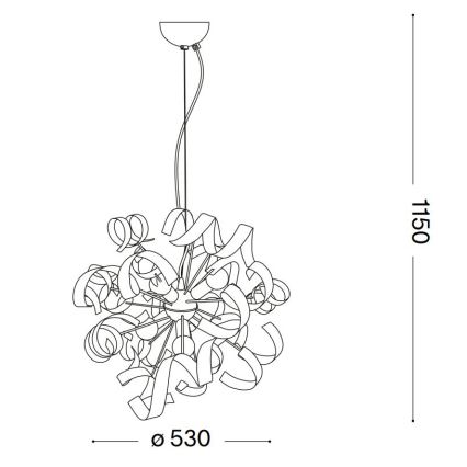Ideal Lux - Підвісна люстра VORTEX 6xE14/40W/230V діаметр 53 см золотий/патина