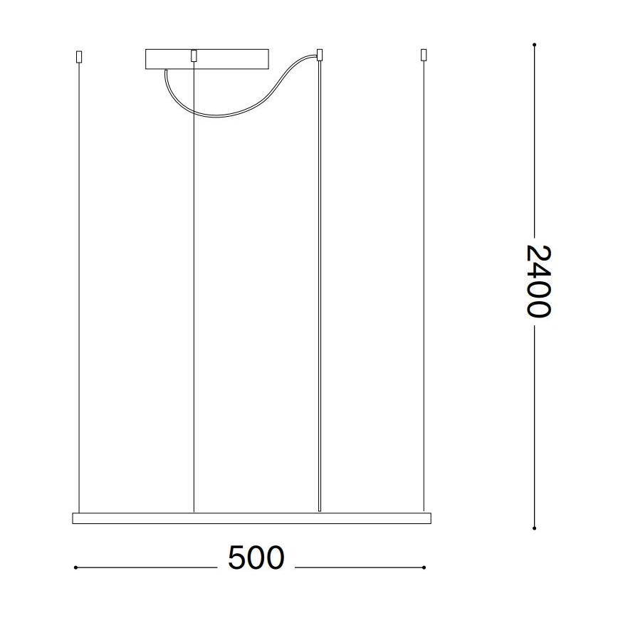 Ideal Lux - LED-люстра на тросе ORACLE SLIM LED/33W/230V 3000K CRI 90 50x50 см чёрная