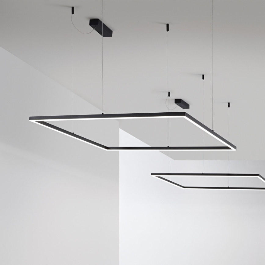 Ideal Lux - LED-люстра на тросе ORACLE SLIM LED/33W/230V 3000K CRI 90 50x50 см чёрная
