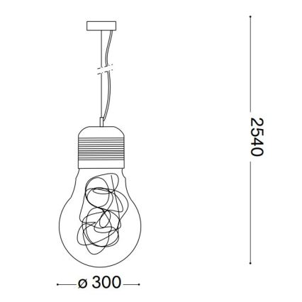 Ideal Lux - Подвесная люстра 1xE27/60W/230V диаметр 30 см