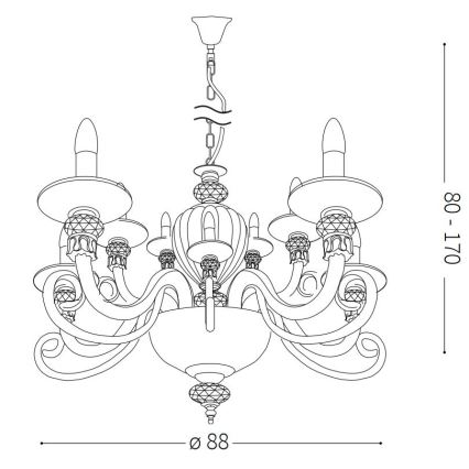 Ideal Lux - Подвесная люстра BARONET 15xE14/40W/230V