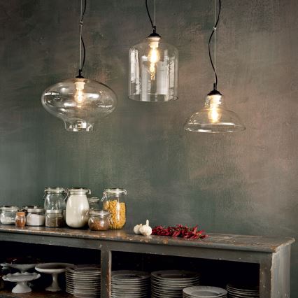 Ideal Lux - Подвесная люстра BISTRO 1xE27/60W/230V диаметр 40 см прозрачный