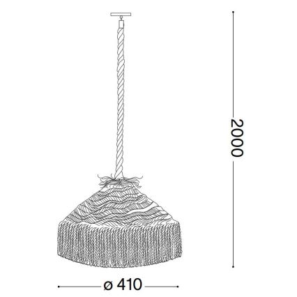 Ideal Lux - Подвесная люстра CANAPA 1xE27/15W/230V диаметр 41 см коричневый