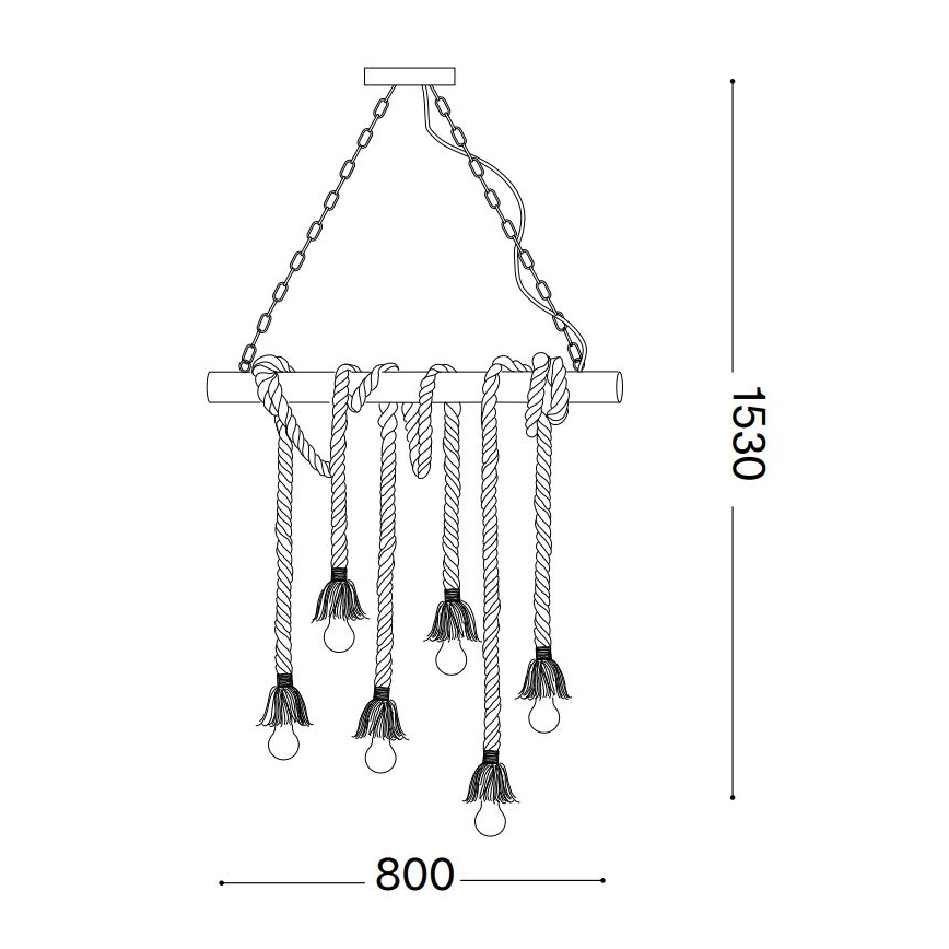 Ideal Lux - Подвесная люстра CANAPA 6xE27/15W/230V коричневый