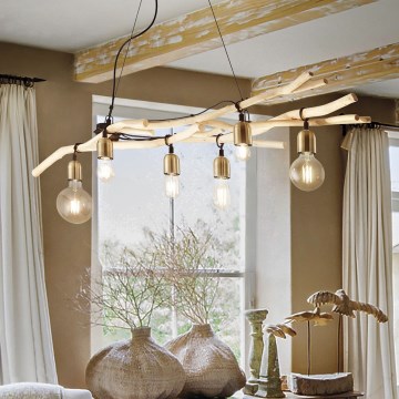 Ideal Lux - Подвесная люстра DRIFTWOOD 6xE27/60W/230V гуава