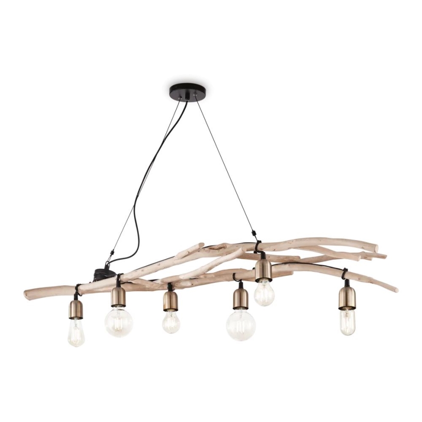 Ideal Lux - Подвесная люстра DRIFTWOOD 6xE27/60W/230V гуава