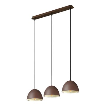Ideal Lux - Подвесная люстра FOLK 3xE27/60W/230V коричневый
