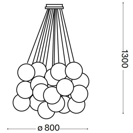 Ideal Lux - Подвесная люстра MAPA PLUS 22xE14/40W/230V