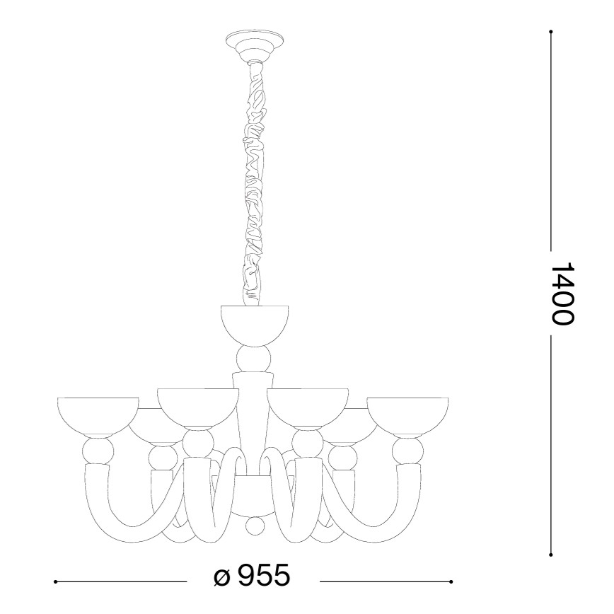 Ideal Lux - Подвесная люстра на цепи BON BON 8xE14/28W/230V диаметр 95,5 см белая