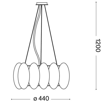 Ideal Lux - Подвесная люстра на тросе 5xE27/60W/230V