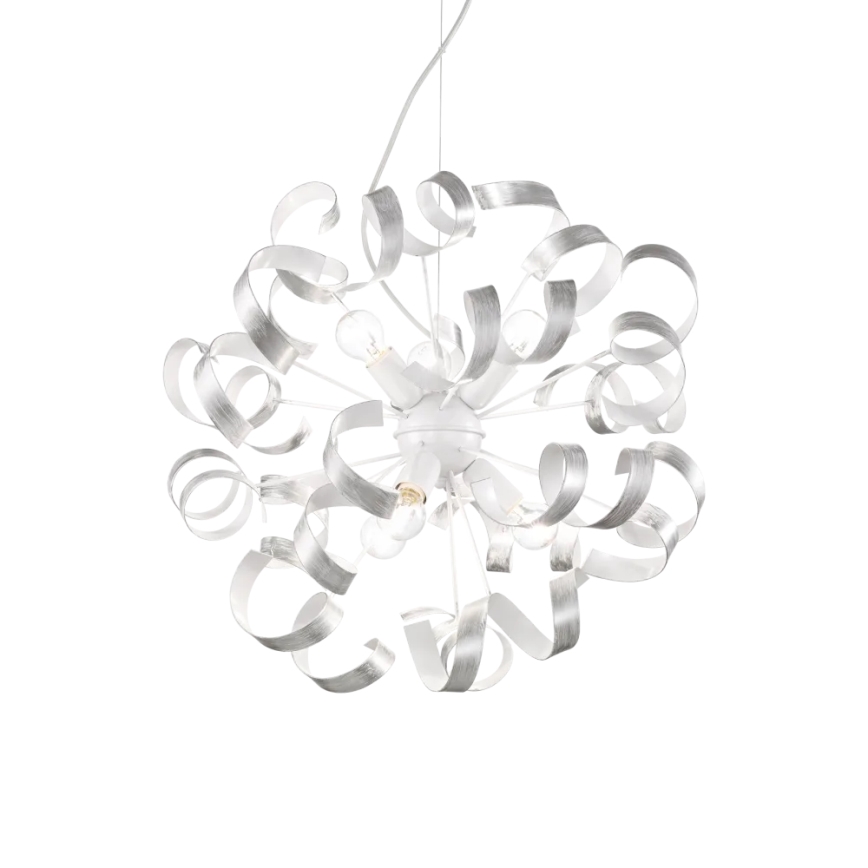Ideal Lux - Подвесная люстра VORTEX 6xE14/40W/230V диаметр 53 см серебристый/патина