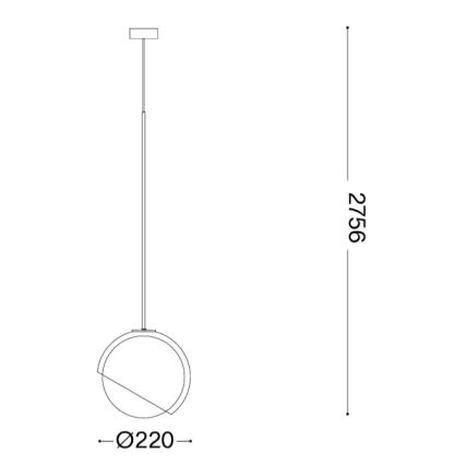 Ideal Lux - Подвесной светильник на тросе BLOOM 1xE27/42W/230V Ø 22 см, чёрный