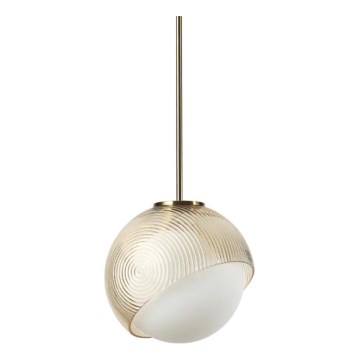 Ideal Lux - Подвесной светильник на тросе BLOOM 1×E27/42 Вт/230 В, Ø 22 см, золотой/дымчато-бежевый