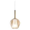 Ideal Lux - Подвесной светильник на тросе KALIQUE 1xE27/42W/230V Ø 18 см дымчато-бежевый