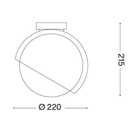 Ideal Lux - Потолочный светильник BLOOM 1xE27/42W/230V Ø 22 см золотой/дымчато-бежевый