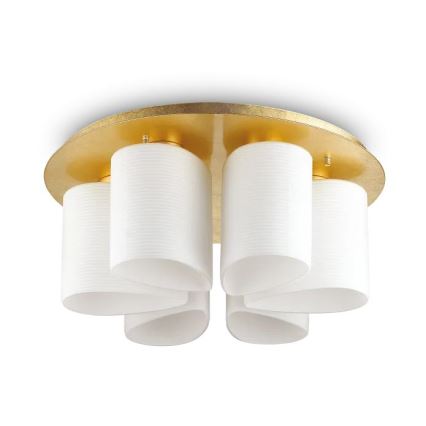 Ideal Lux - Потолочный светильник DAISY 6xE27/52W/230V диаметр 60 см золотистый/белый