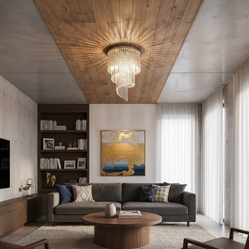 Ideal Lux - Припотолочная хрустальная люстра CARLTON 12xE14/40W/230V диаметр 50 cm блестящий хром