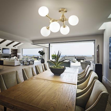 Ideal Lux - Припотолочная люстра NODI 5xE14/28W/230V латунь