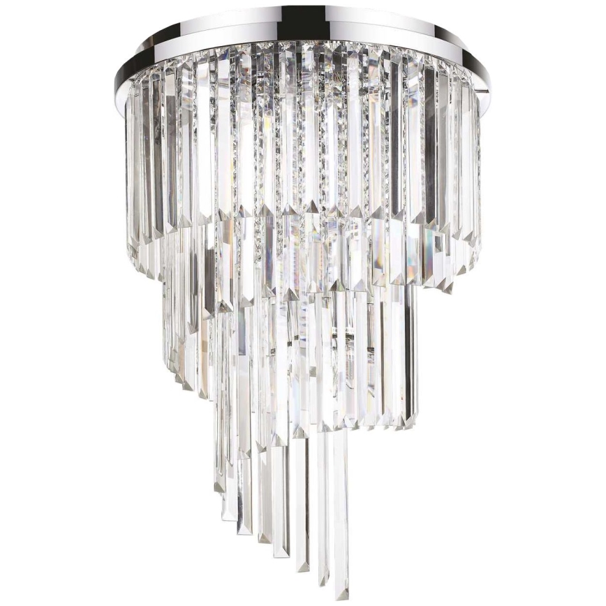 Ideal Lux - Припотолочная хрустальная люстра CARLTON 12xE14/40W/230V диаметр 50 cm блестящий хром