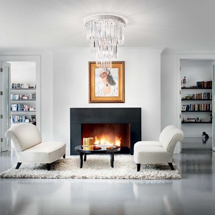 Ideal Lux - Припотолочная хрустальная люстра CARLTON 12xE14/40W/230V диаметр 50 cm блестящий хром