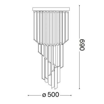 Ideal Lux - Припотолочная хрустальная люстра CARLTON 12xE14/40W/230V диаметр 50 cm блестящий хром