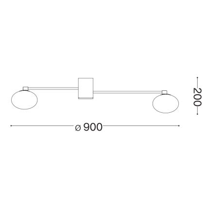 Ideal Lux - Пристельова LED люстра HERMES 3xG9/3W/230V діаметр 90 см золотий