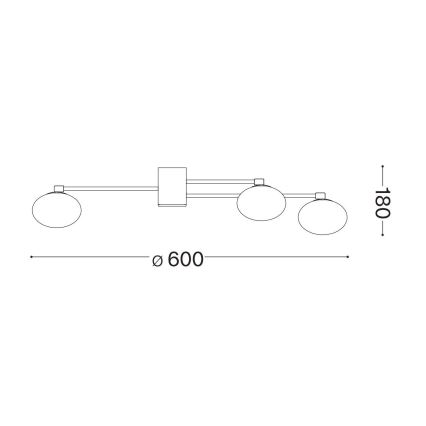 Ideal Lux - Пристельова LED люстра HERMES 5xG9/3W/230V діаметр 60 см золотий