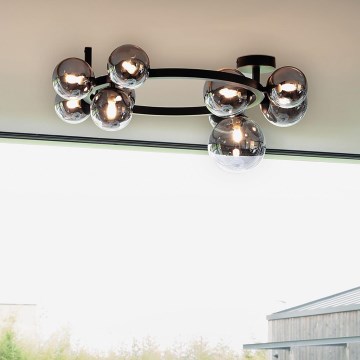 Ideal Lux - Пристельова LED люстра PERLAGE 10xG9/3W/230V діаметр 70 см чорний/димчастий