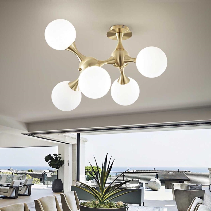 Ideal Lux - Пристельова люстра NODI 5xE14/28W/230V латунь