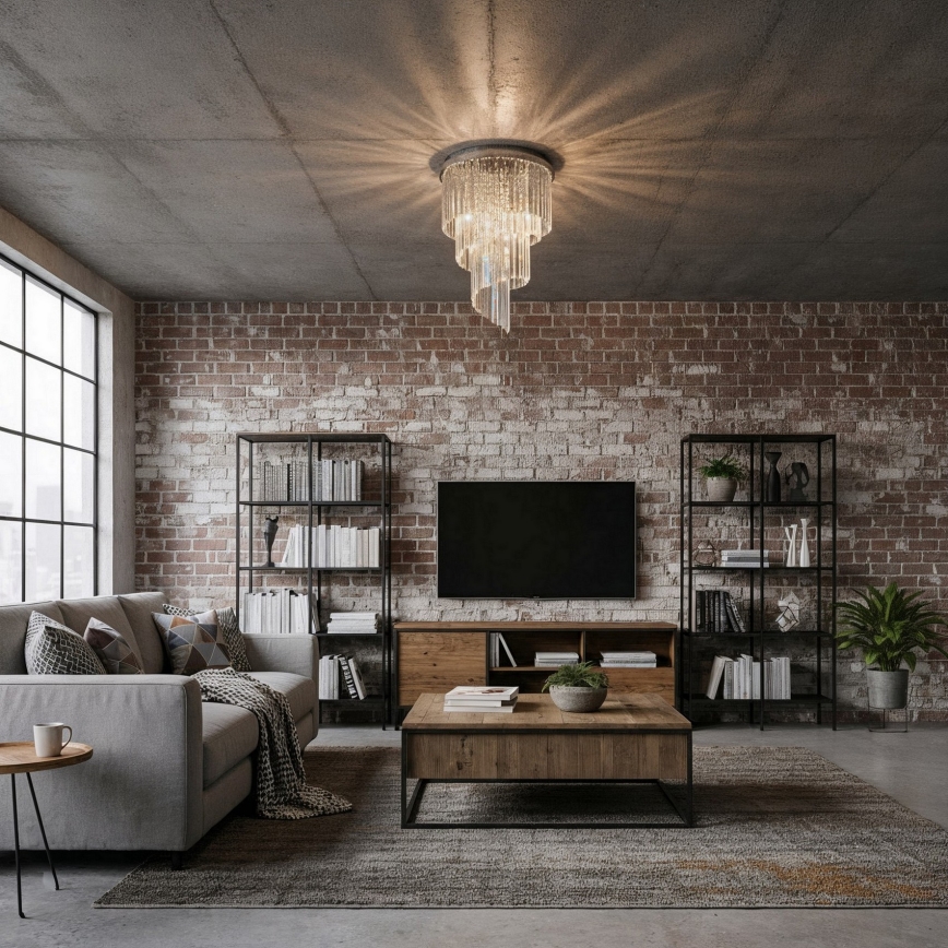 Ideal Lux - Пристельова кришталева люстра CARLTON 12xE14/40W/230V діаметр 50 см глянцевий хром