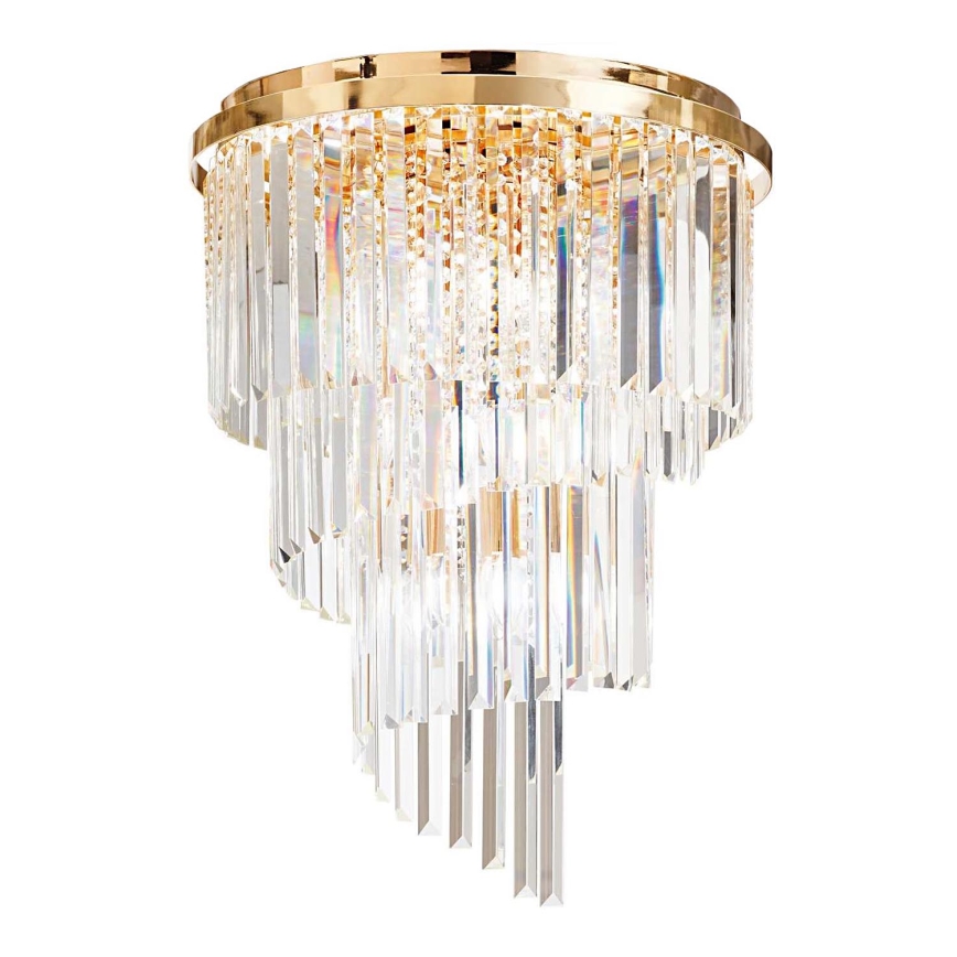 Ideal Lux - Пристельова кришталева люстра CARLTON 12xE14/40W/230V діаметр 50 см золотий