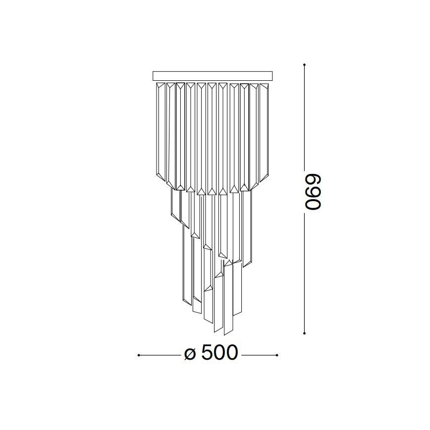 Ideal Lux - Пристельова кришталева люстра CARLTON 12xE14/40W/230V діаметр 50 см золотий