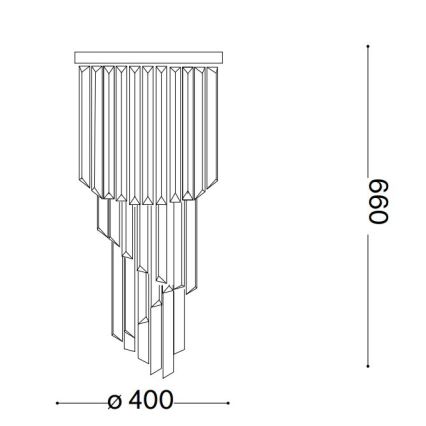 Ideal Lux - Пристельова кришталева люстра CARLTON 8xE14/40W/230V діаметр 40 см глянцевий хром