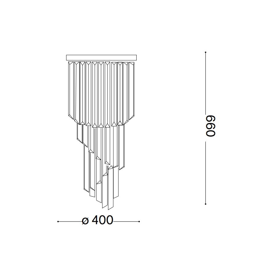 Ideal Lux - Пристельова кришталева люстра CARLTON 8xE14/40W/230V діаметр 40 см глянцевий хром