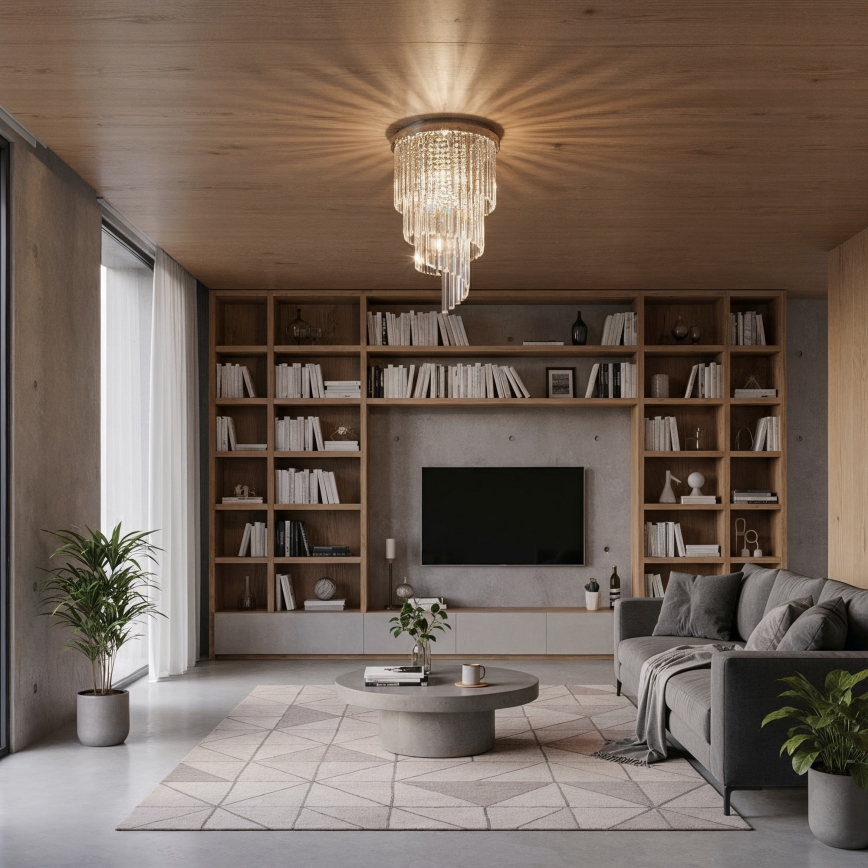 Ideal Lux - Пристельова кришталева люстра CARLTON 8xE14/40W/230V діаметр 40 см глянцевий хром