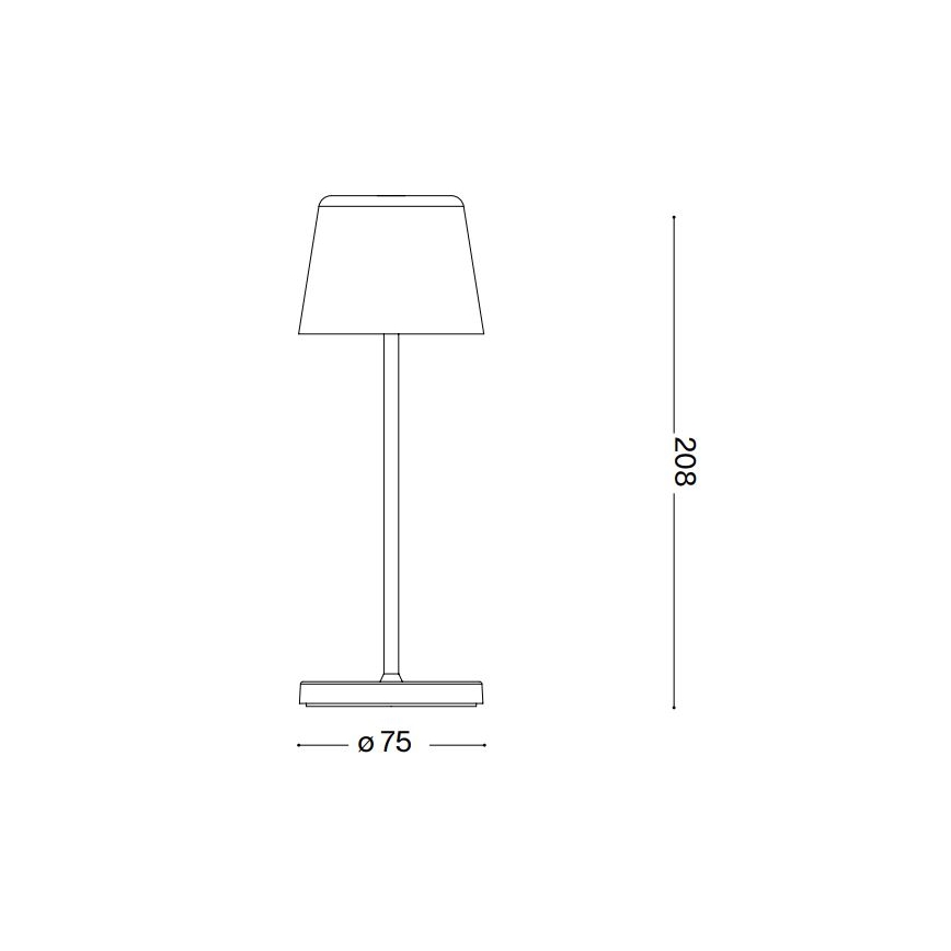 Ideal Lux - LED Сенсорна вулична настільна лампа з регулюванням яскравості CUTE LED/2,5W/3,7V USB 2200-2700K IP65 коричневий