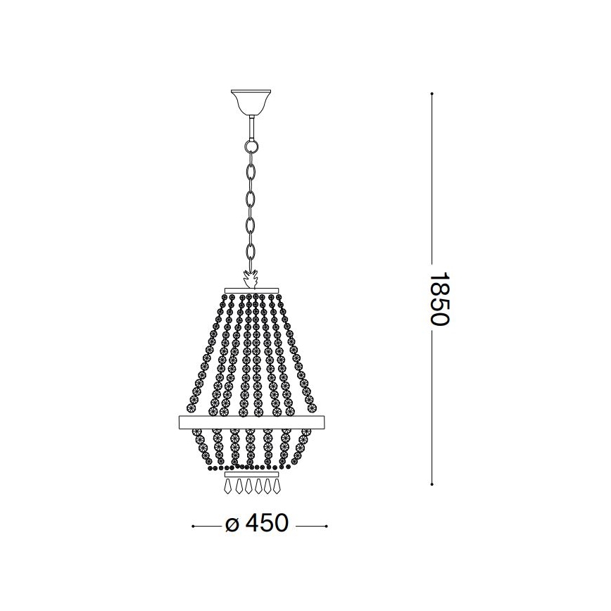 Ideal Lux - Светодиодная хрустальная люстра на цепи CAESAR 9xG9/3W/230V диаметр 45 см блестящий хром
