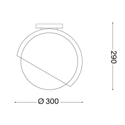 Ideal Lux - Стельний світильник BLOOM 1xE27/42W/230V Ø 30 см золотий/димчасто-бежевий