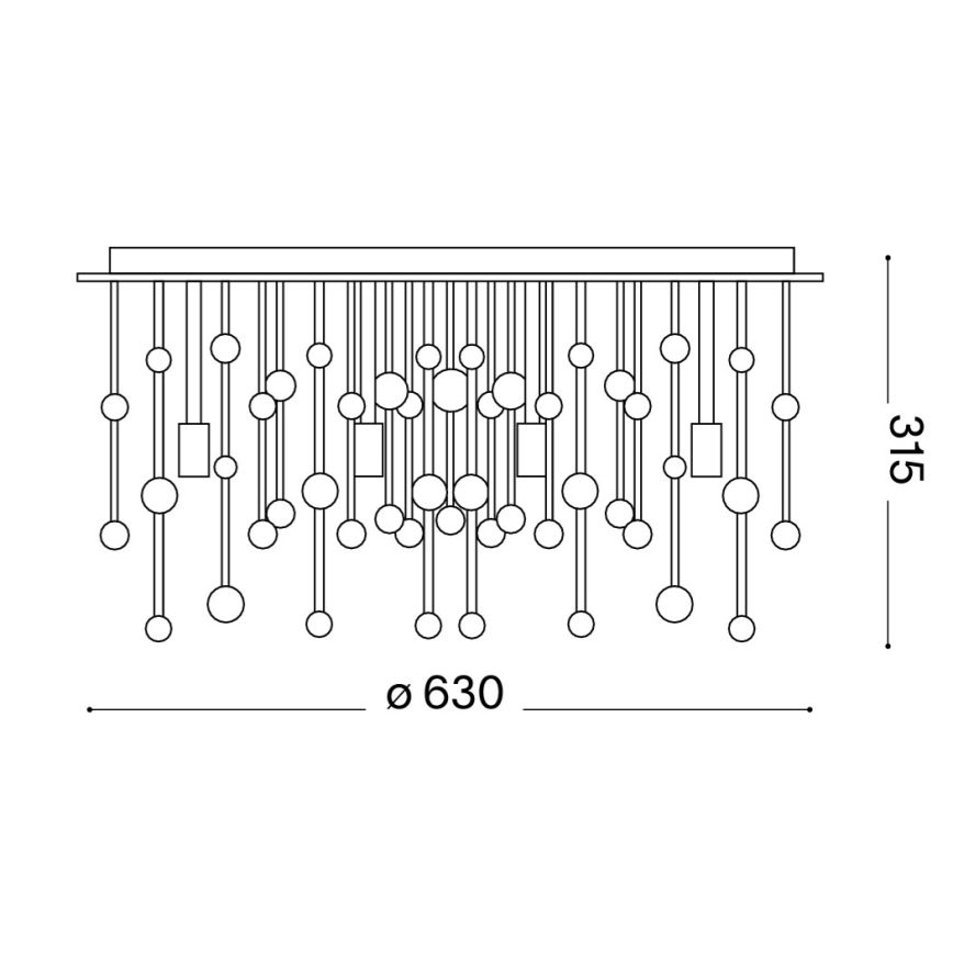 Ideal Lux - Стельовий LED світильник 12xG9/3W/230V діаметр 63 см глянцевий хром