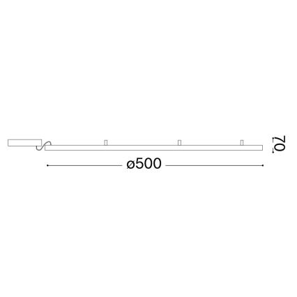 Ideal Lux - Стельовий LED світильник ORACLE SLIM LED/29W/230V 4000K діаметр 50 см чорний