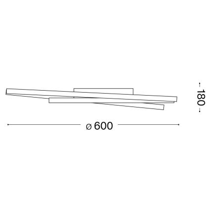 Ideal Lux - Стельовий LED світильник OZ LED/47W/230V діаметр 60 см CRI 90 чорний