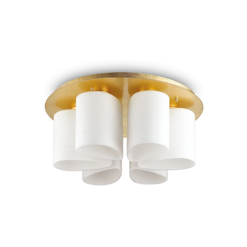 Ideal Lux - Стельовий світильник DAISY 6xE27/52W/230V діаметр 60 см золотий/білий