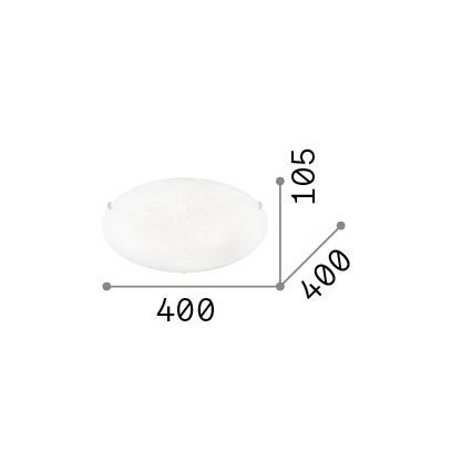 Ideal Lux - стельовий світильник LANA 3xE27/60W/230V, діаметр 40 см, білий