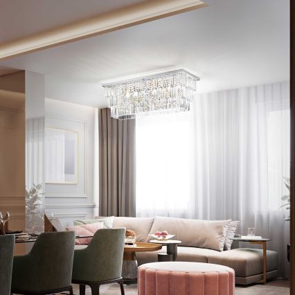 Ideal Lux - Стельовий світильник MARTINEZ 8xE14/40W/230V глянцевий хром
