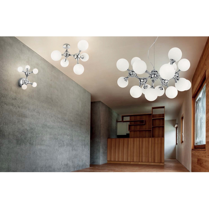 Ideal Lux - Стельовий світильник NODI 5xE14/28W/230V глянцевий хром/білий