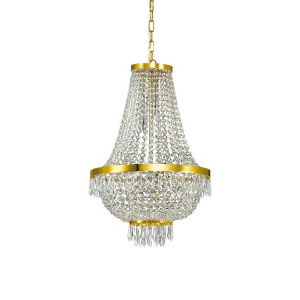 Ideal Lux - Светодиодная хрустальная люстра на цепи CAESAR 9xG9/3W/230V диаметр 45 см золотистый