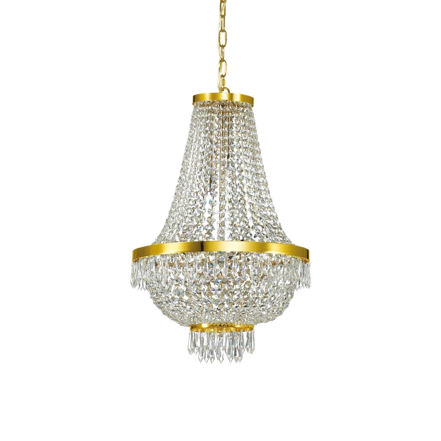 Ideal Lux - Светодиодная хрустальная люстра на цепи CAESAR 9xG9/3W/230V диаметр 45 см золотистый