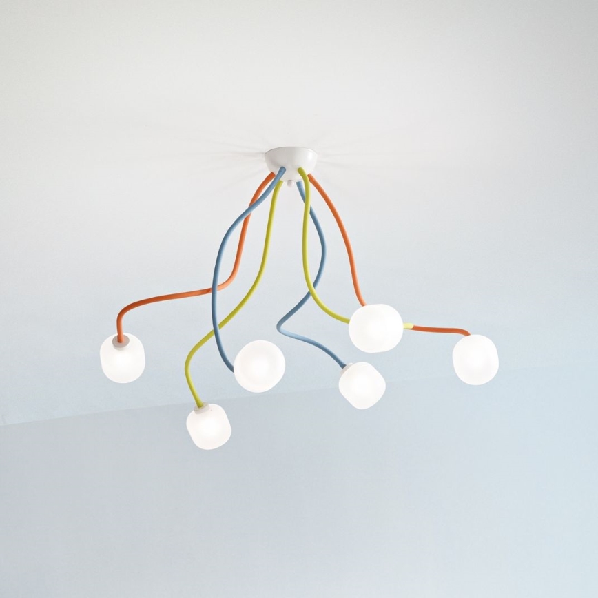 Ideal Lux - Светодиодная гибкая припотолочная люстра OCTOPUS 6xG9/3W/230V красочный