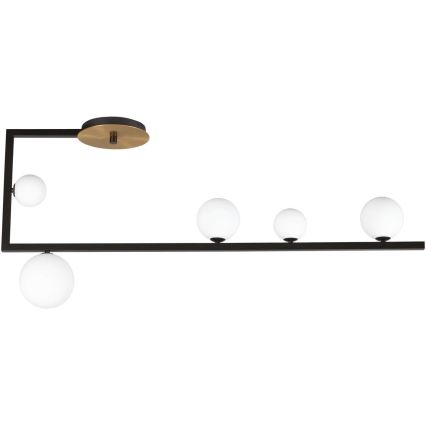 Ideal Lux - Светодиодная люстра на штанге BIRDS 5xG9/3W/230V черный/золотистый